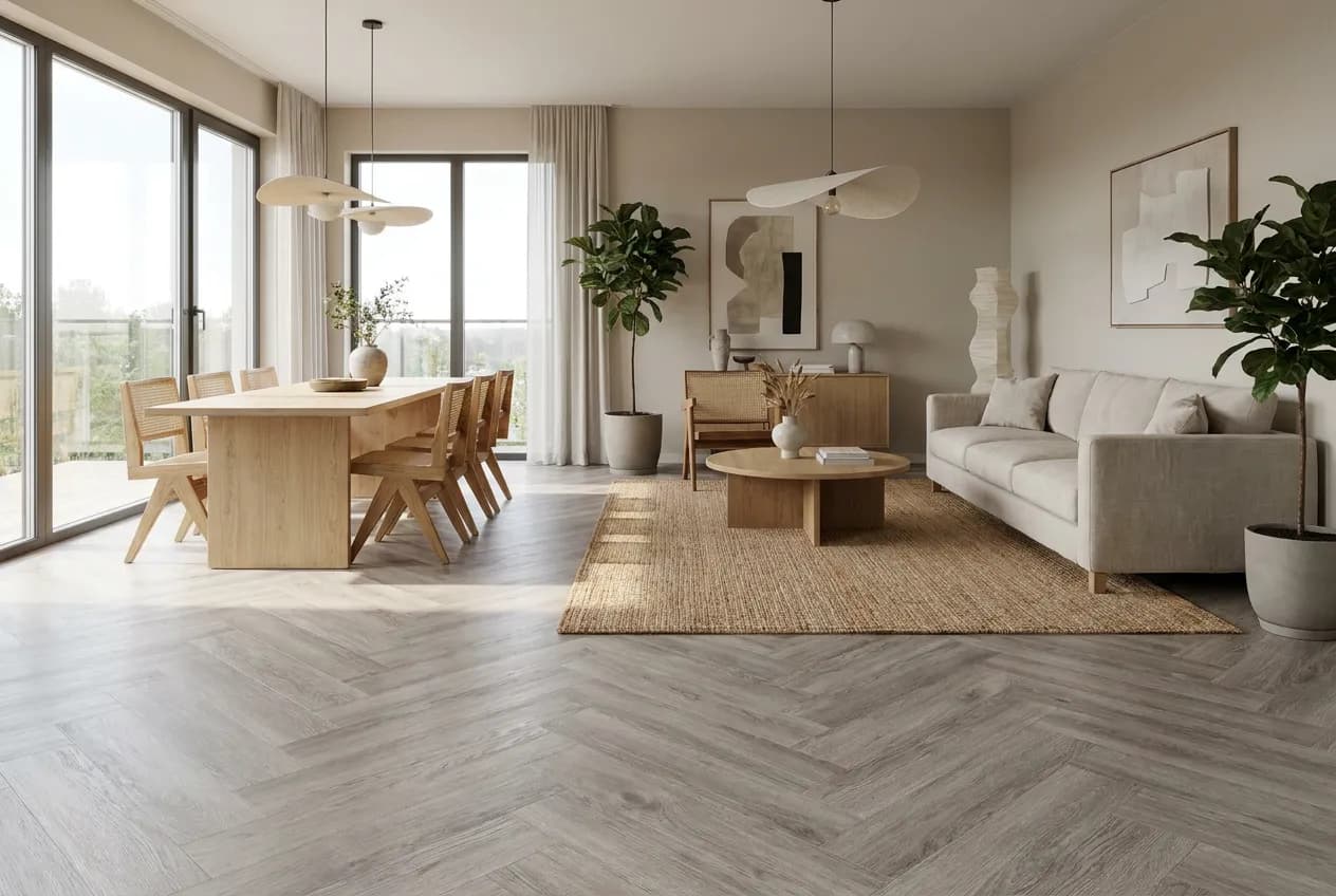 Visgraat Grijs Eiken — Laminaat / PVC visgraat