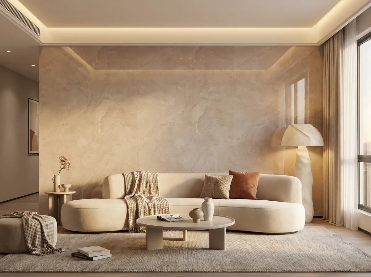 PVC wandpaneel Beige — Marmer-look wandpaneel
