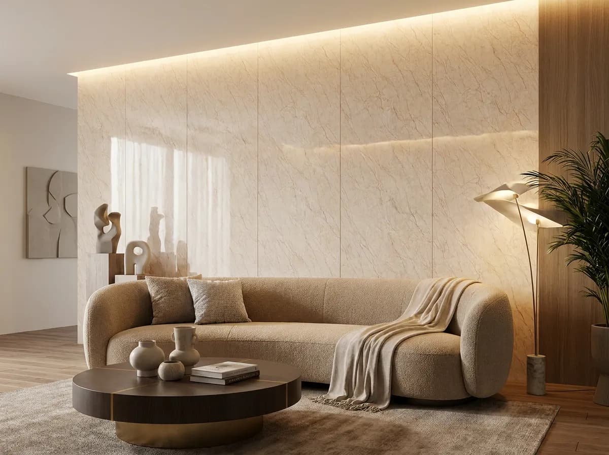 PVC wandpaneel Crème Koper — Marmer-look wandpaneel