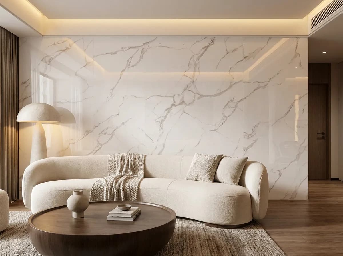 PVC wandpaneel Statuario Wit — Marmer-look wandpaneel